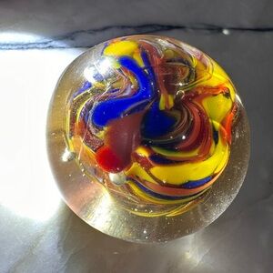 Vintage hand blown glass art paperweight